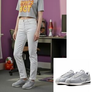 Nike Cortez Sneakers Shoes NWT Sustainable Textile Gray Pumice swoosh silver 8.5